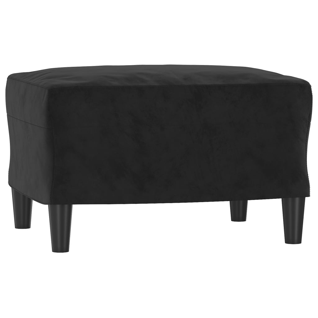 Sofa Chair with Footstool Black 60 cm Velvet