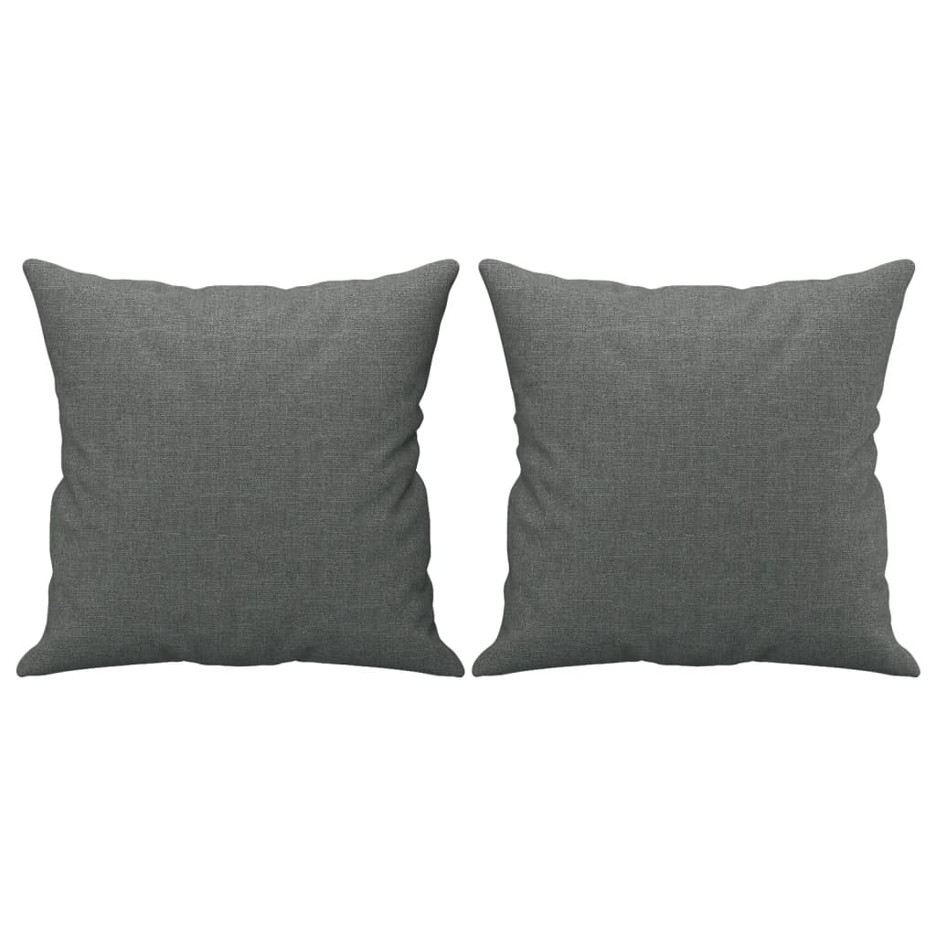 2 Piece Sofa Set with Pillows Dark Grey Fabric