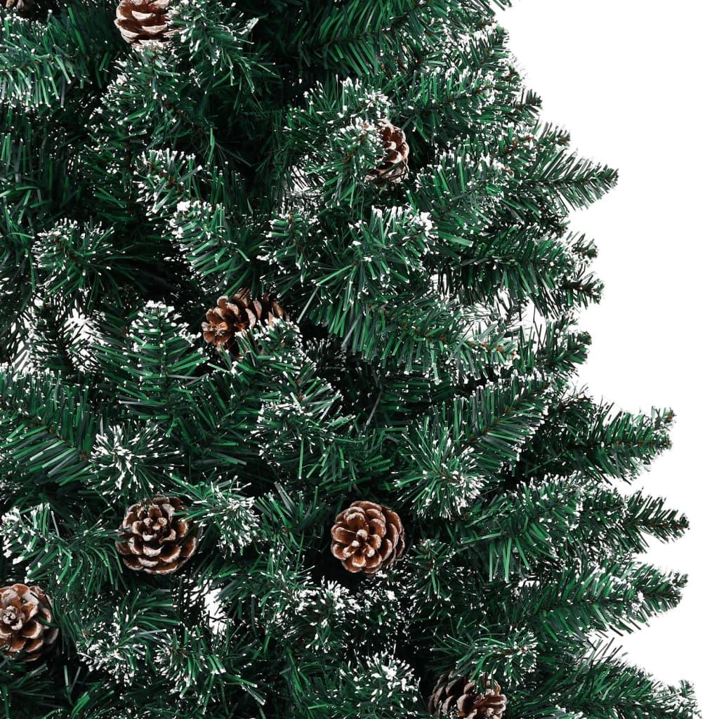 Slim Christmas Tree with LEDs&Ball Set Green 150 cm