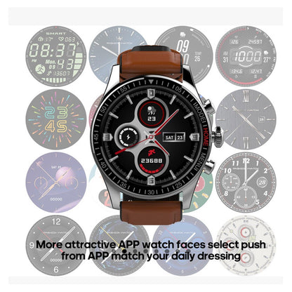New AMOLED Touch Display Sport Smart Watch 44mm 1.3" HitFit Brown IP68