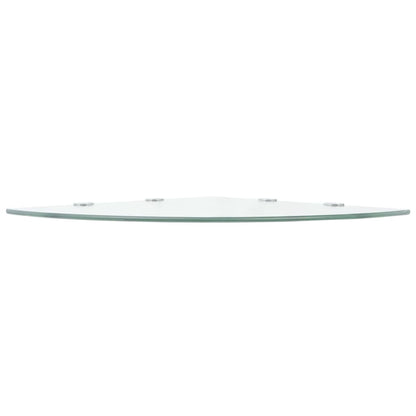 Corner Shelf with Chrome Supports Glass Clear 45x45 cm