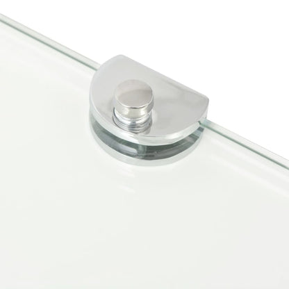 Corner Shelf with Chrome Supports Glass Clear 45x45 cm