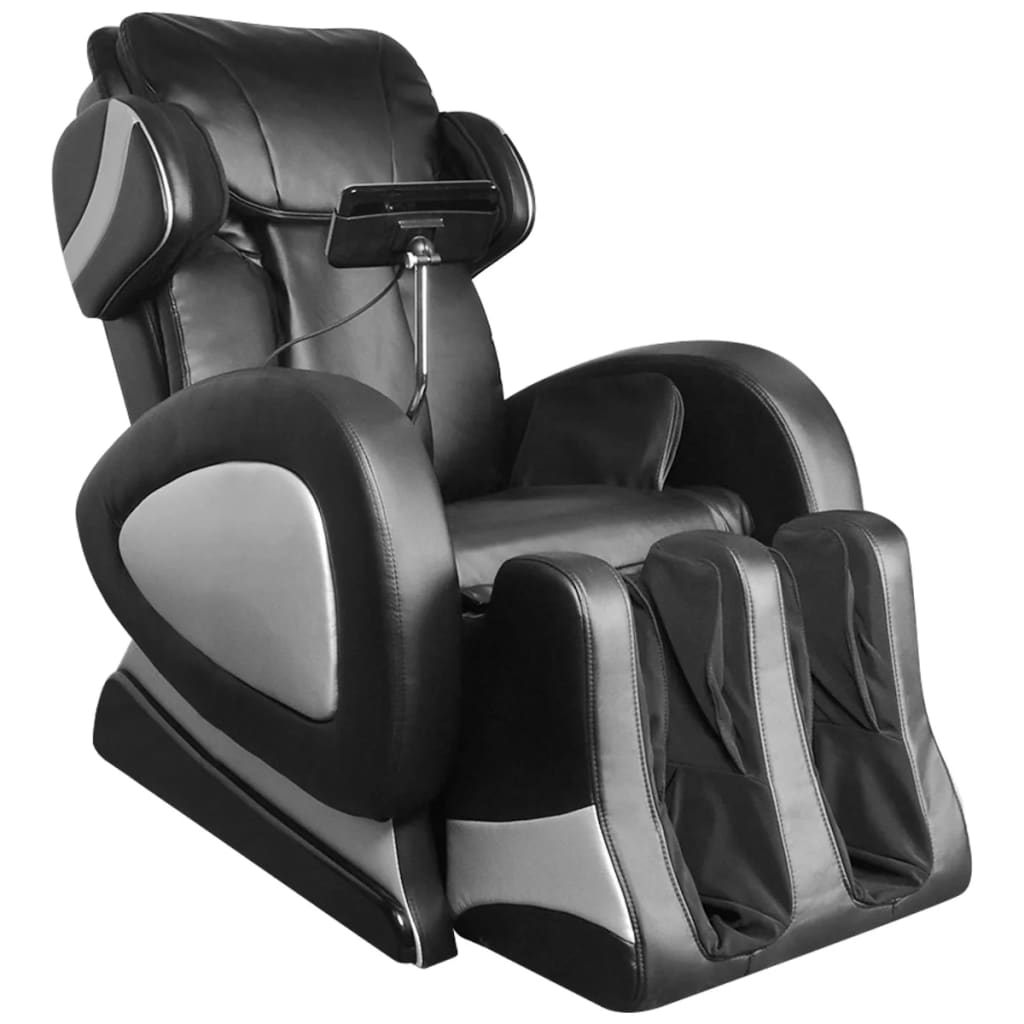 Massage Chair with Super Screen Black Faux Leather