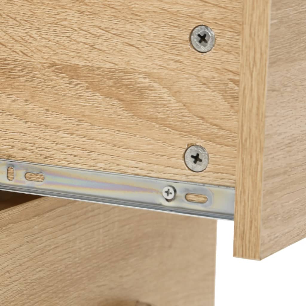 7 Piece Bathroom Furniture Set Oak Engineered Wood