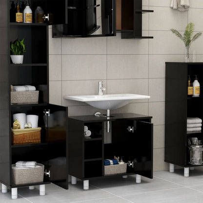 Bathroom Cabinet Black 60x32x53.5 cm Engineered Wood