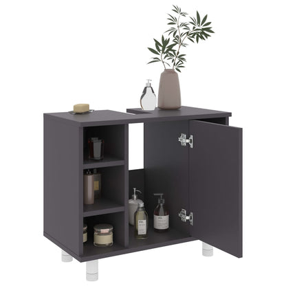 Bathroom Cabinet Grey 60x32x53.5 cm Engineered Wood