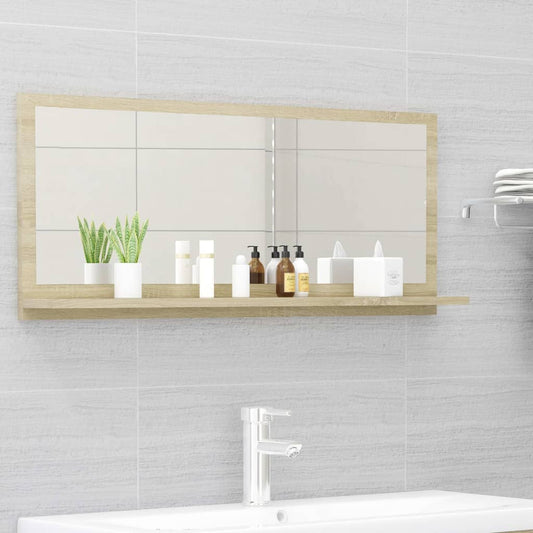 Bathroom Mirror Sonoma Oak 90x10.5x37 cm Engineered Wood