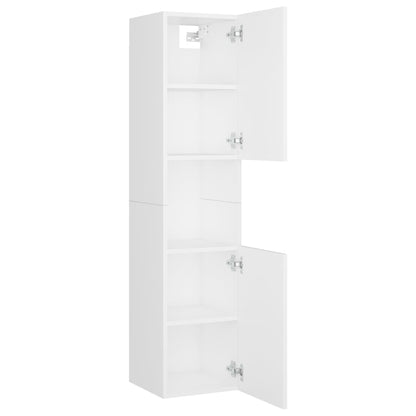 Bathroom Cabinet White 30x30x130 cm Engineered Wood