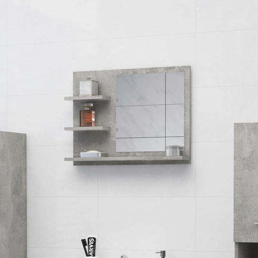 Bathroom Mirror Concrete Grey 60x10.5x45 cm Engineered Wood