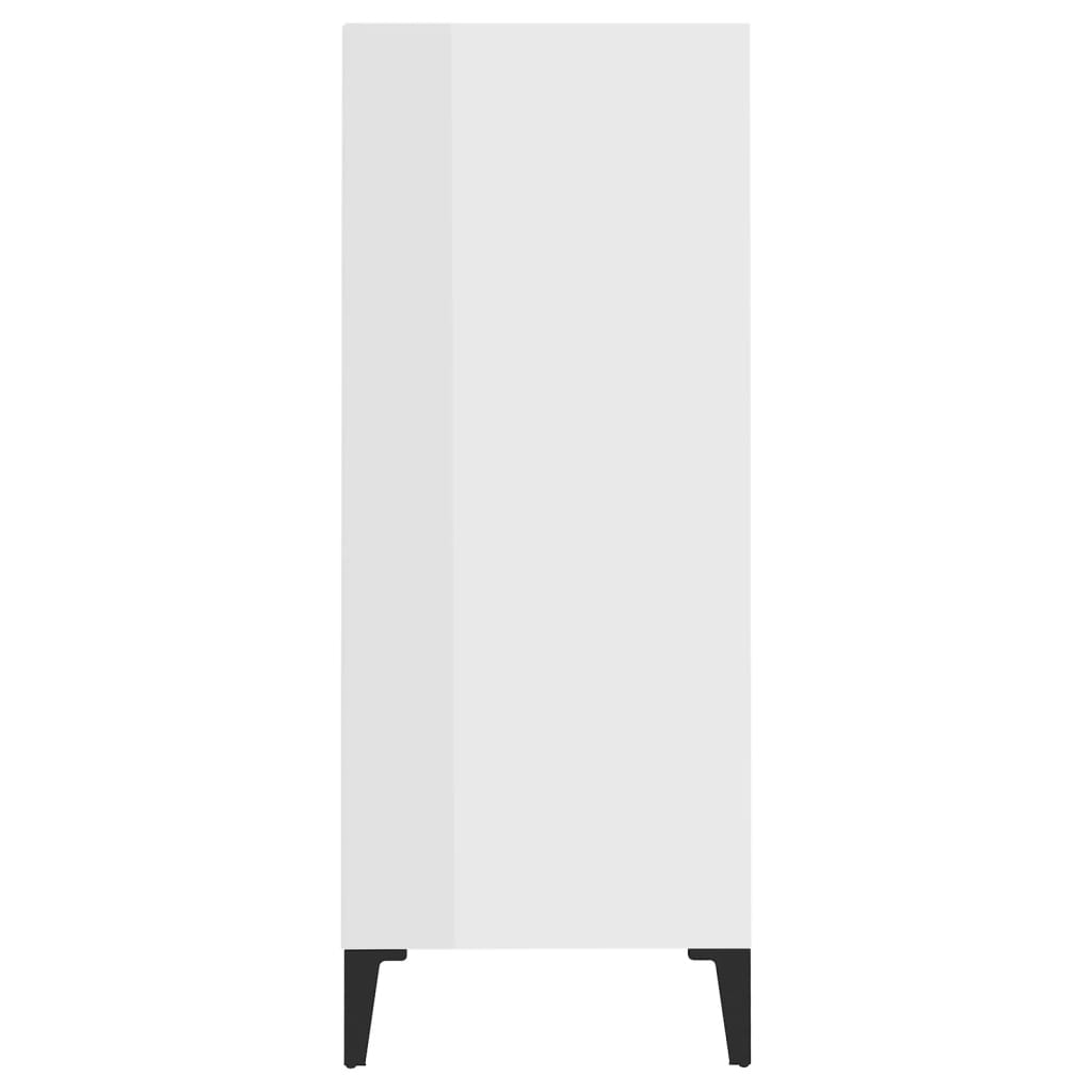 Sideboard High Gloss White 57x35x90 cm Engineered Wood