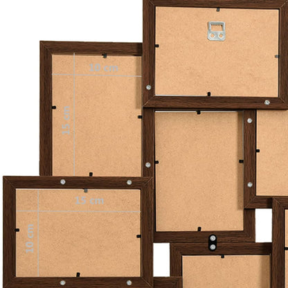 Collage Photo Frame for Picture 10 pcs 10x15 cm Dark Brown MDF