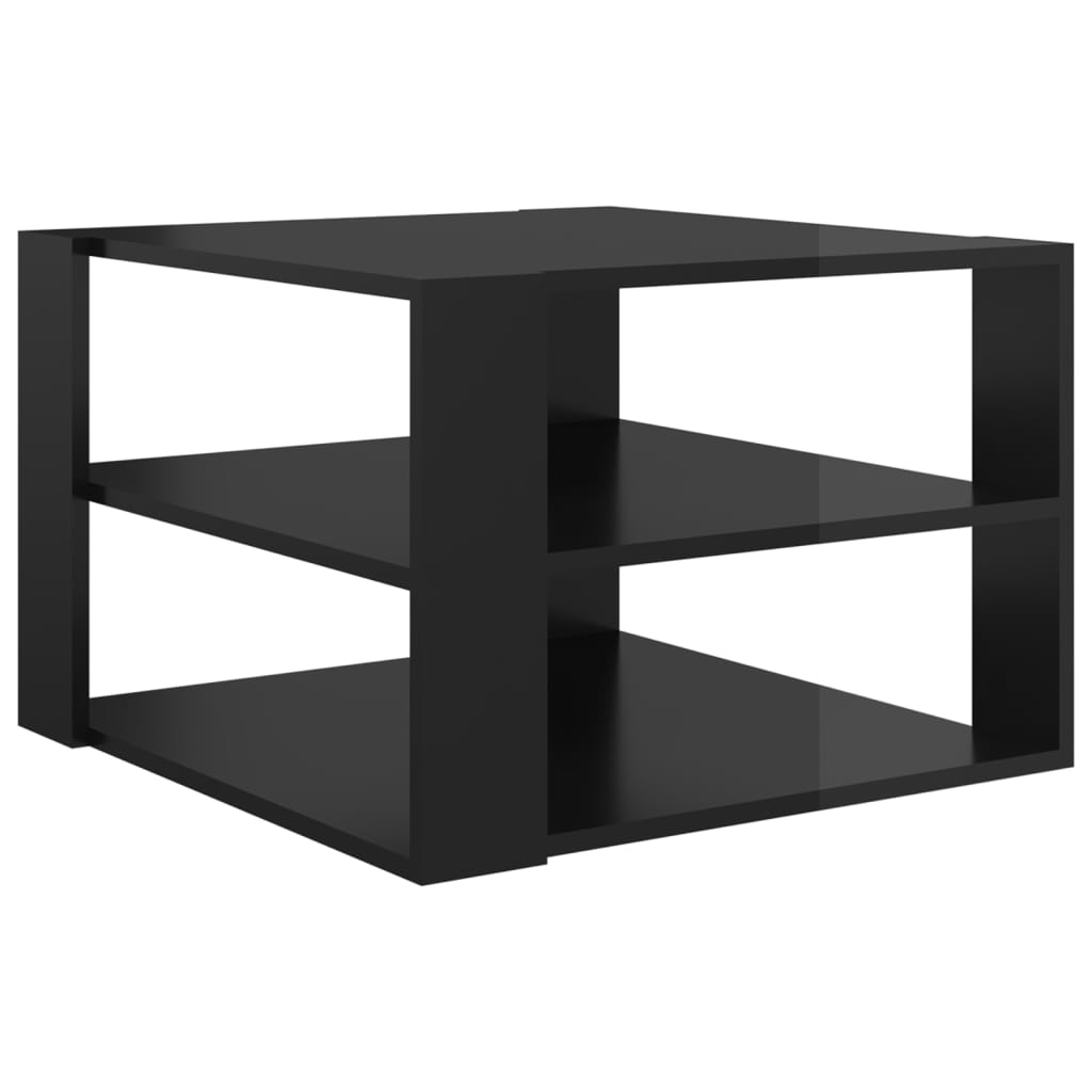 Coffee Table High Gloss Black 60x60x40 cm Engineered Wood