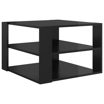 Coffee Table High Gloss Black 60x60x40 cm Engineered Wood