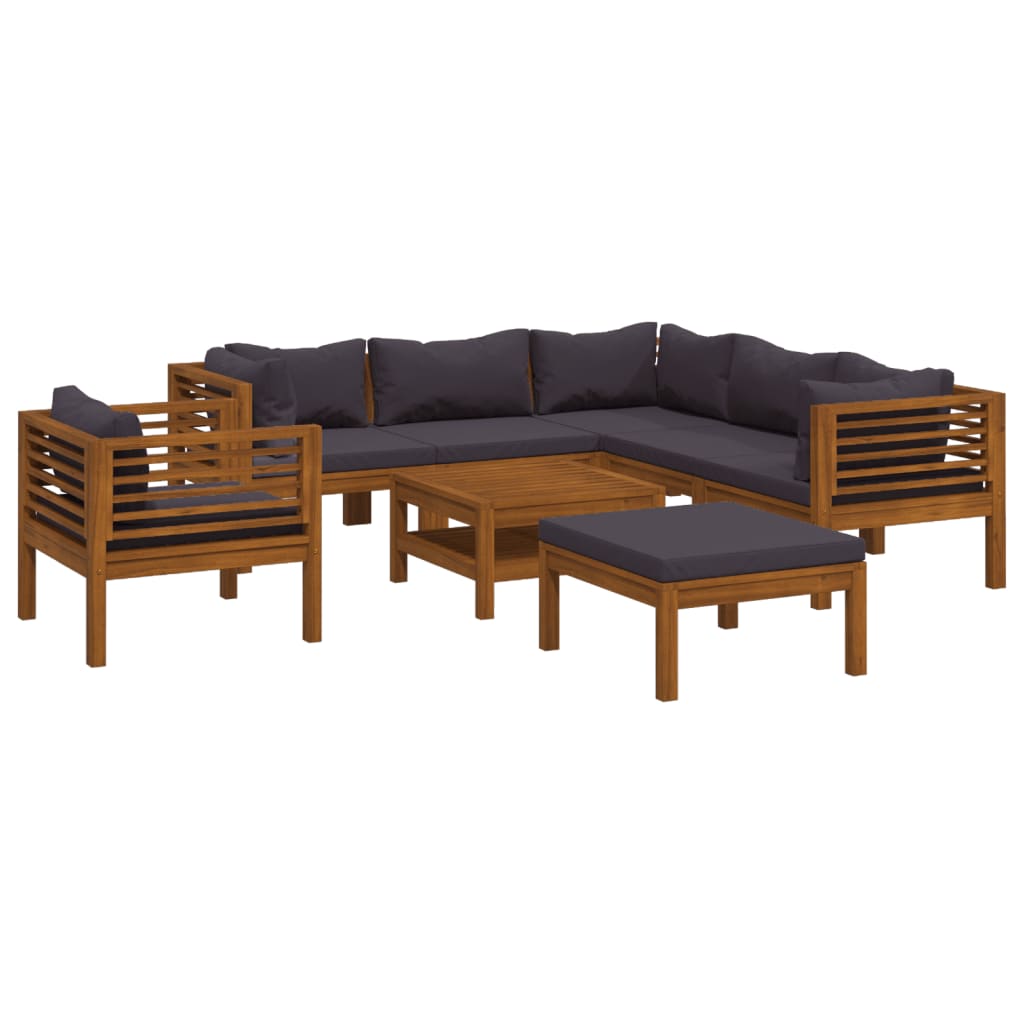 8 Piece Garden Lounge Set with Cushion Solid Acacia Wood