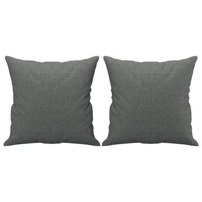3 Piece Sofa Set with Pillows Dark Grey Fabric
