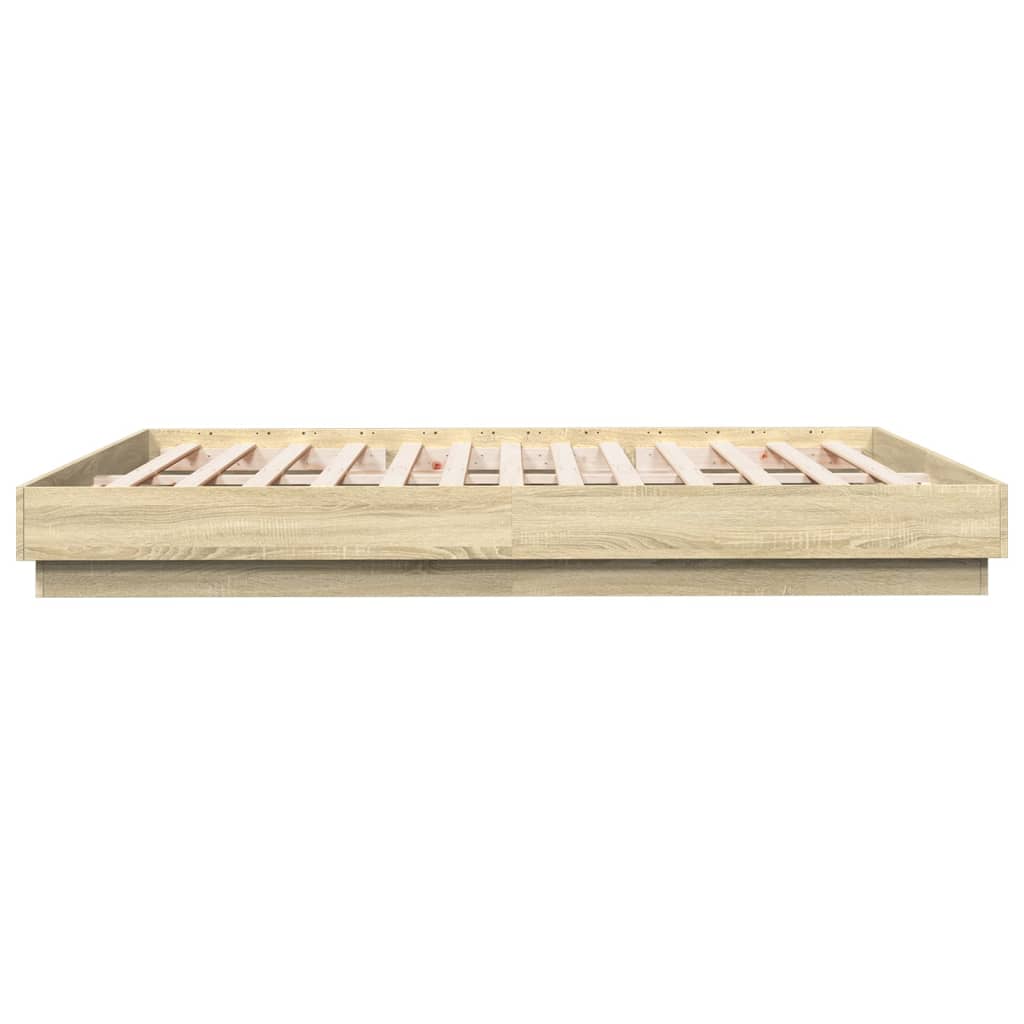Bed Frame Sonoma Oak 183x203 cm King Size Engineered Wood