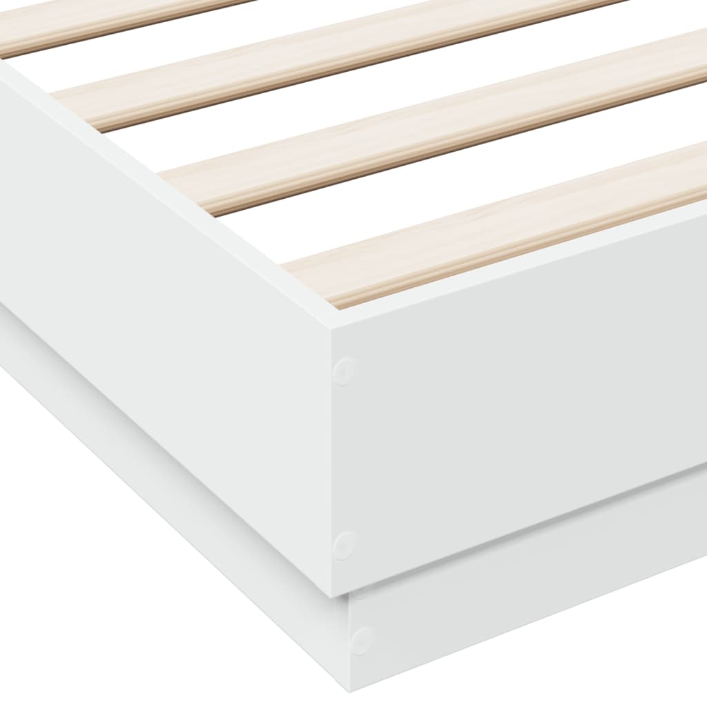 Bed Frame White 150x200 cm Engineered Wood