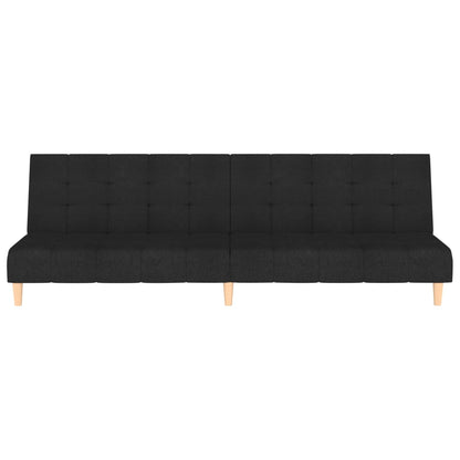 2-Seater Sofa Bed Black Fabric