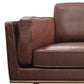 2 Seater Faux Leather Sofa Brown Modern Lounge Set for Living Room Couch with Wooden Frame