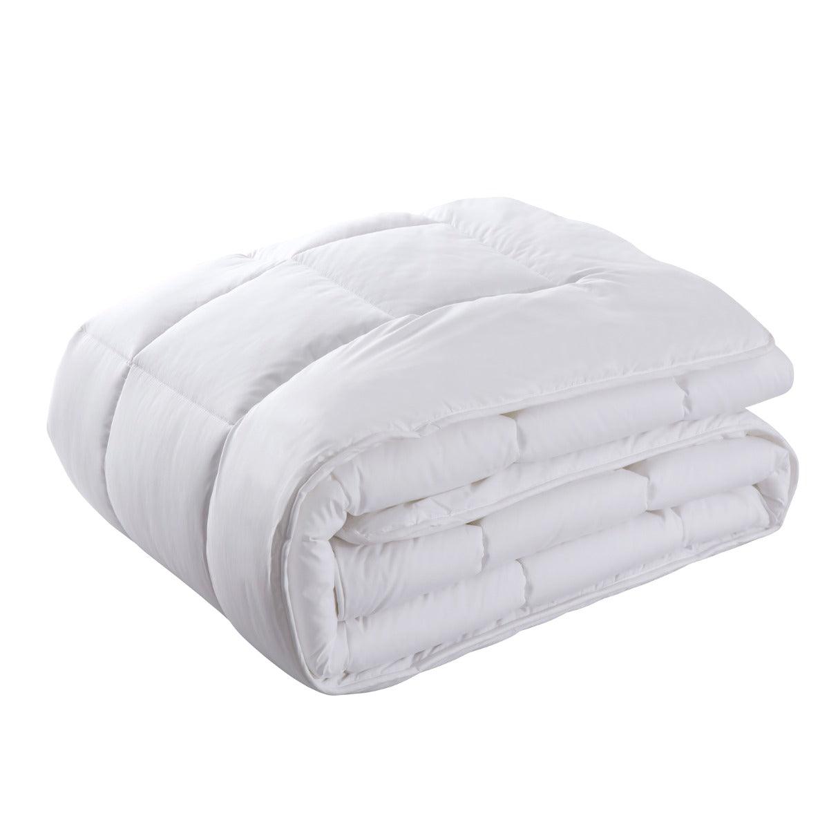 Royal Comfort 260GSM Deluxe Eco-Silk Touch Quilt 100% Cotton Cover - Double - White