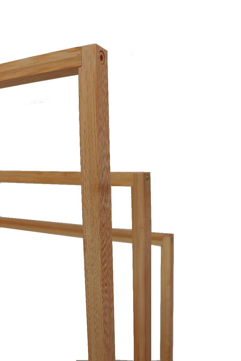 CARLA HOME Bamboo Towel Bar Holder Rack 3-Tier Freestanding for Bathroom and Bedroom