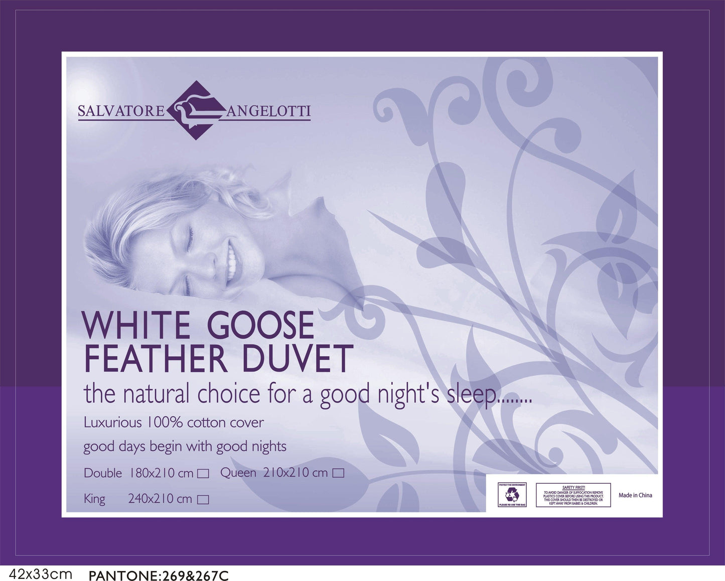 Queen Quilt - 100% White Goose Feather