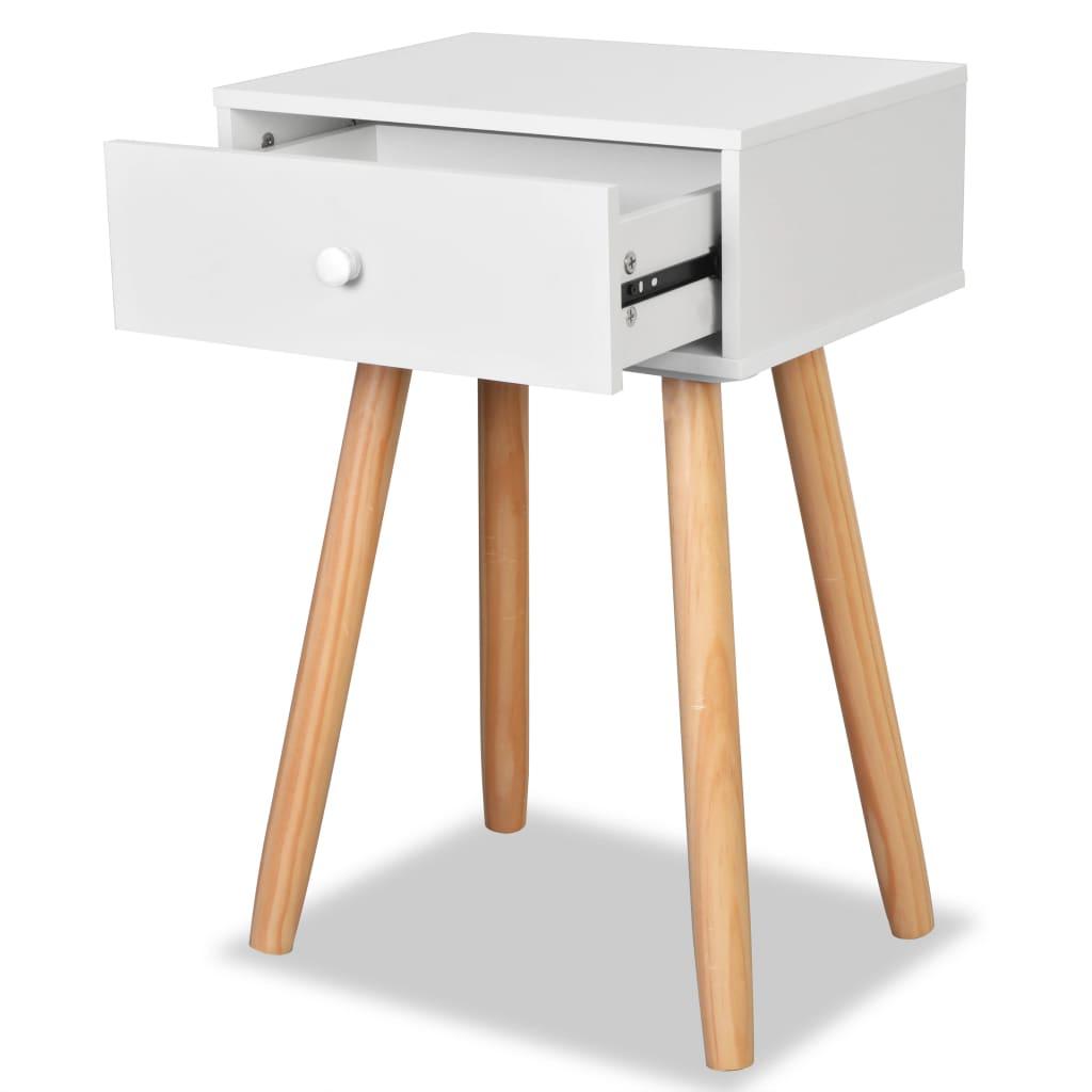 Bedside Tables 2 pcs Solid Pinewood 40x30x61 cm White