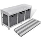 White Storage & Entryway Bench with Cushion Top 3 Basket