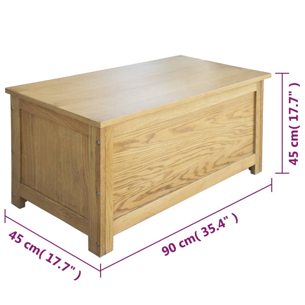 Storage Box 90x45x45 cm Solid Oak Wood