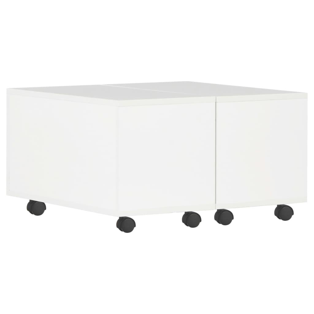Coffee Table High Gloss White 60x60x35 cm Engineered Wood
