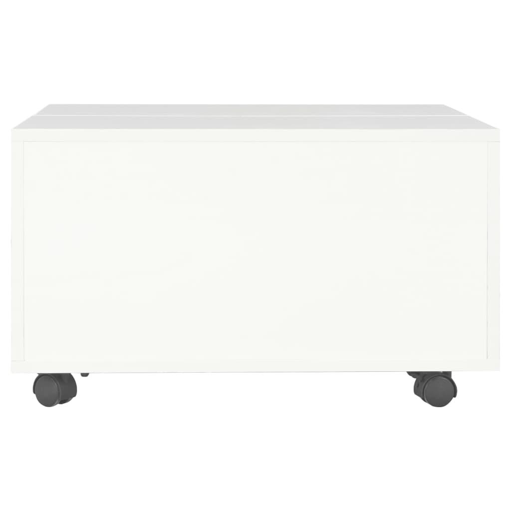 Coffee Table High Gloss White 60x60x35 cm Engineered Wood