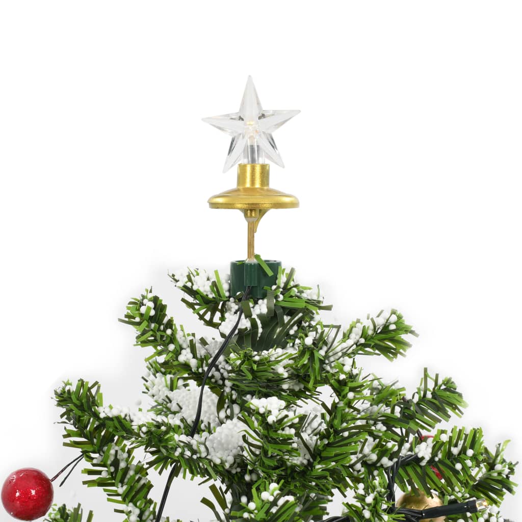 Snowing Christmas Tree with Umbrella Base Green 75 cm