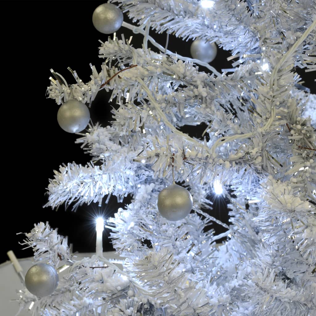 Snowing Christmas Tree with Umbrella Base White 75 cm