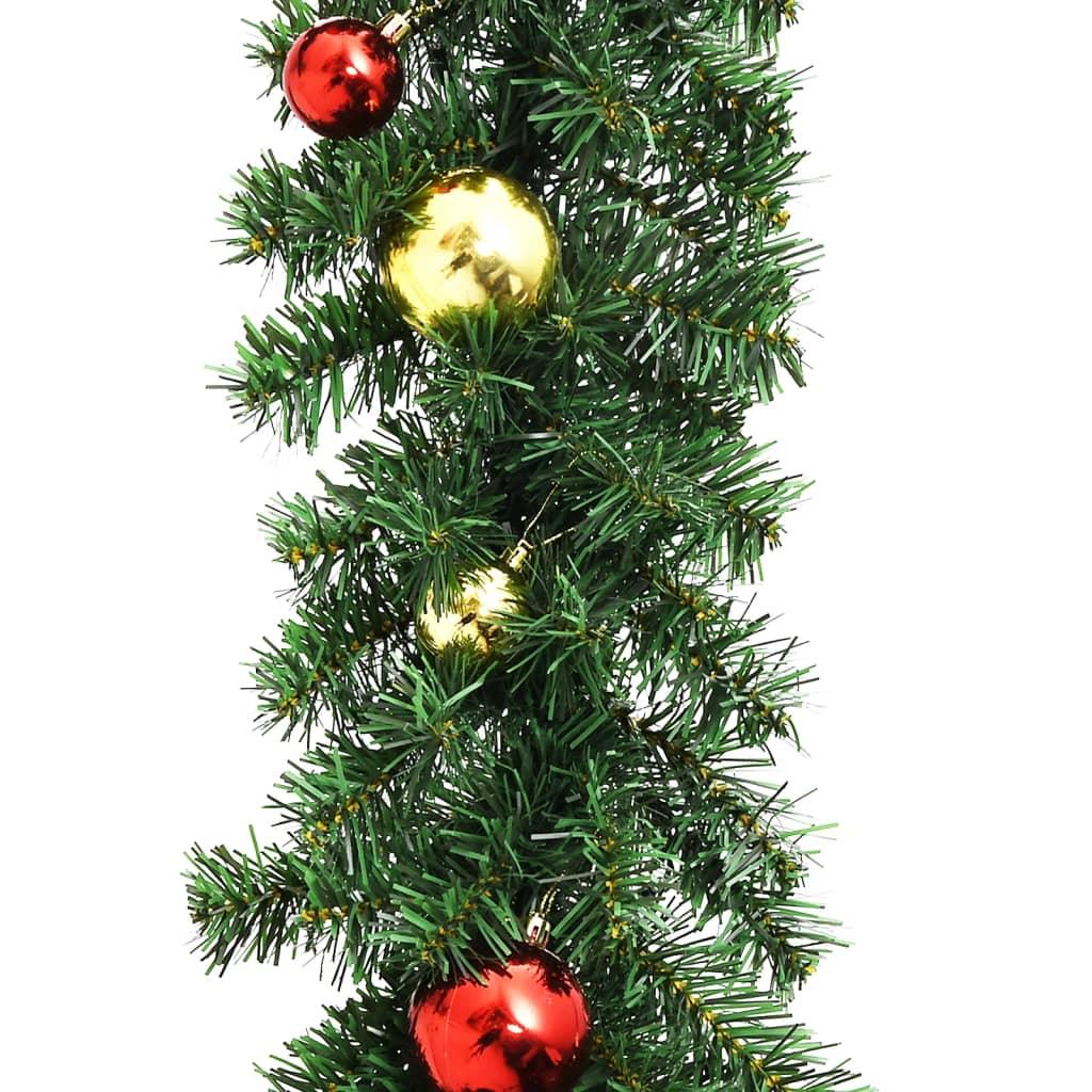 Christmas Garland Decorated with Baubles 5 m