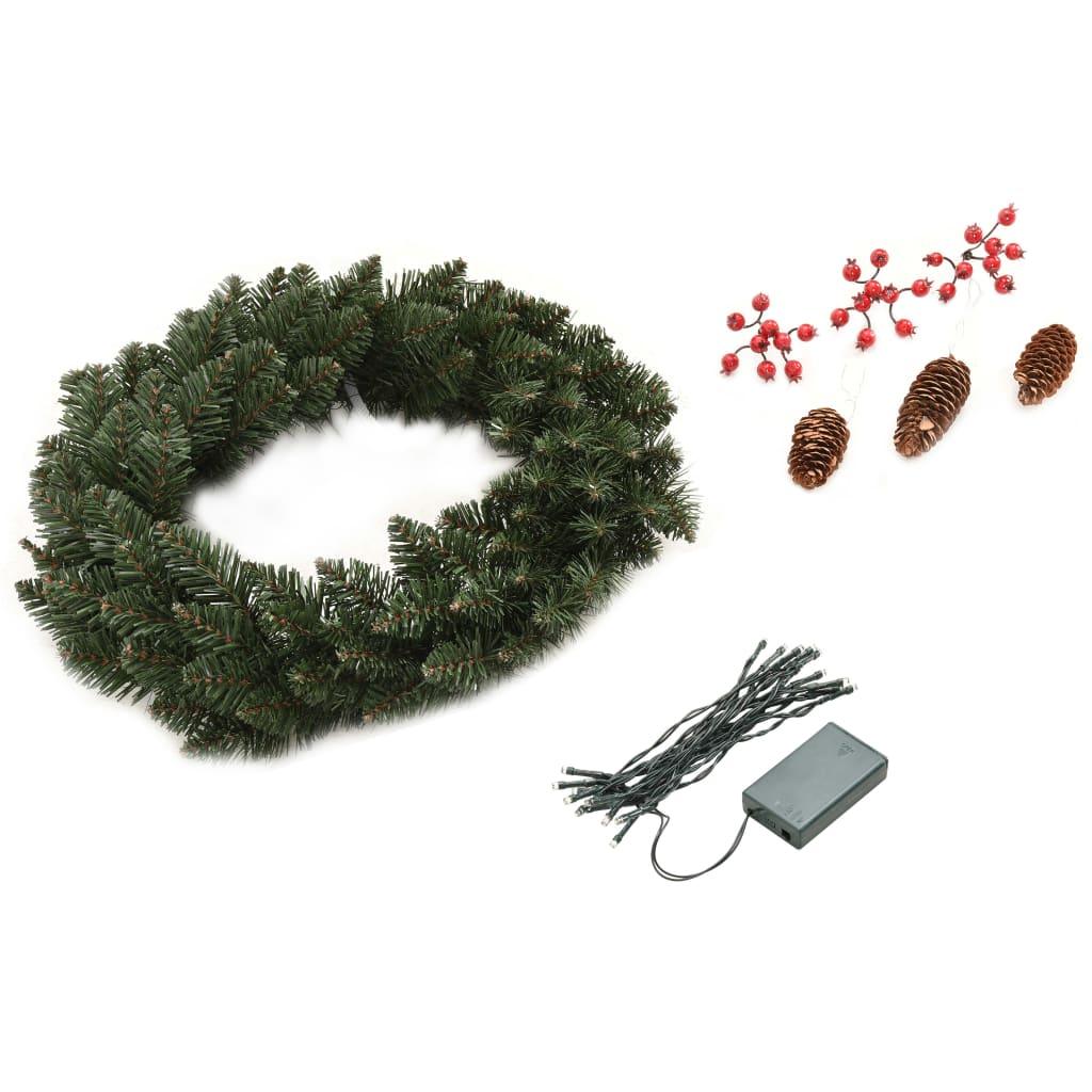 Christmas Wreaths 2 pcs with Decoration Green 45 cm
