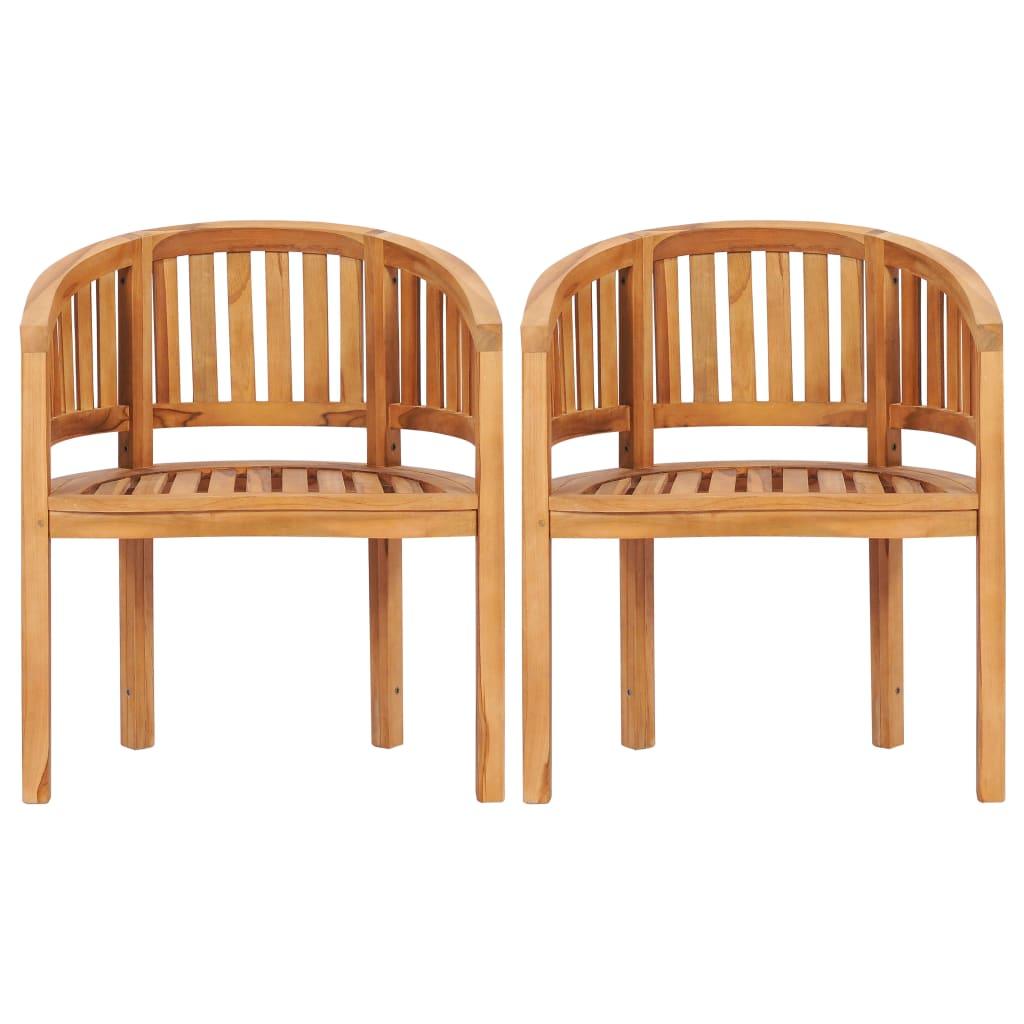 Banana Chairs 2 pcs Solid Teak Wood