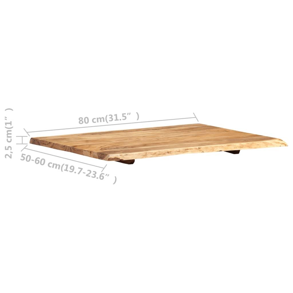 Table Top Solid Acacia Wood 80x(50-60)x2.5 cm