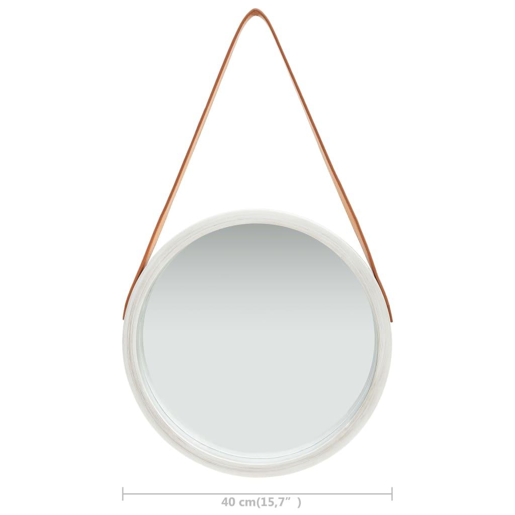 Wall Mirror with Strap 40 cm Silver