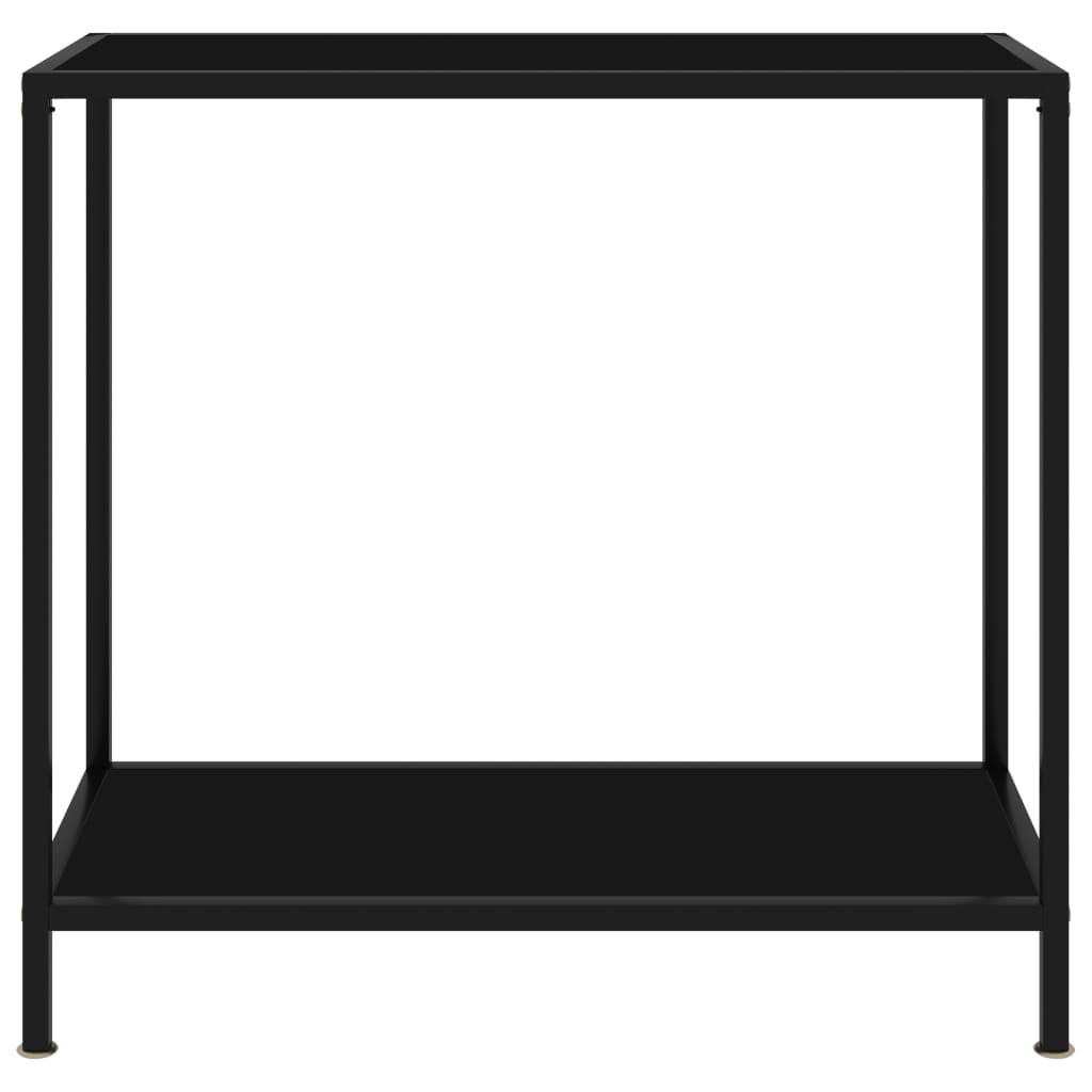 Console Table Black 80x35x75 cm Tempered Glass