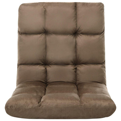 Folding Floor Chair Taupe Microfibre