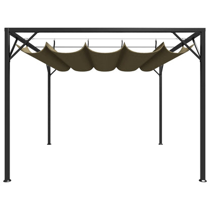 Garden Gazebo with Retractable Roof 3x3 m Taupe 180 g/m²