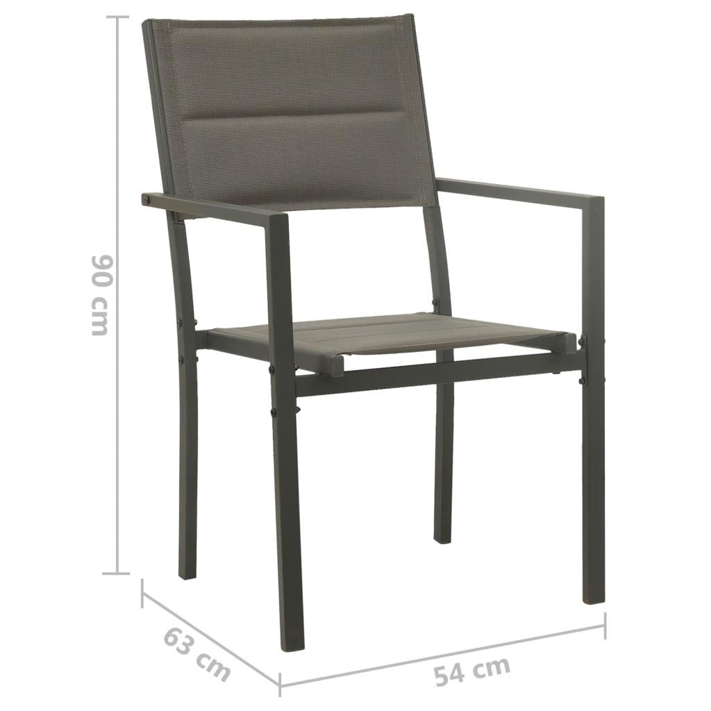 Garden Chairs 2 pcs Textilene and Steel Grey and Anthracite