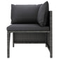 2-Seater Garden Sofa with Cushions Grey Poly Rattan