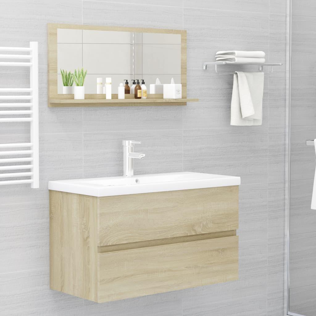 Bathroom Mirror Sonoma Oak 80x10.5x37 cm Engineered Wood