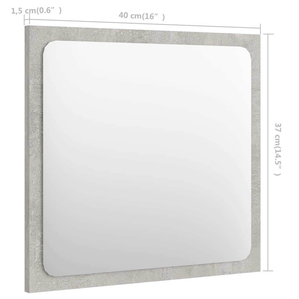 Bathroom Mirror Concrete Grey 40x1.5x37 cm Engineered Wood