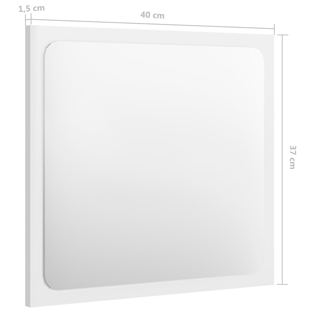 Bathroom Mirror High Gloss White 40x1.5x37 cm Engineered Wood