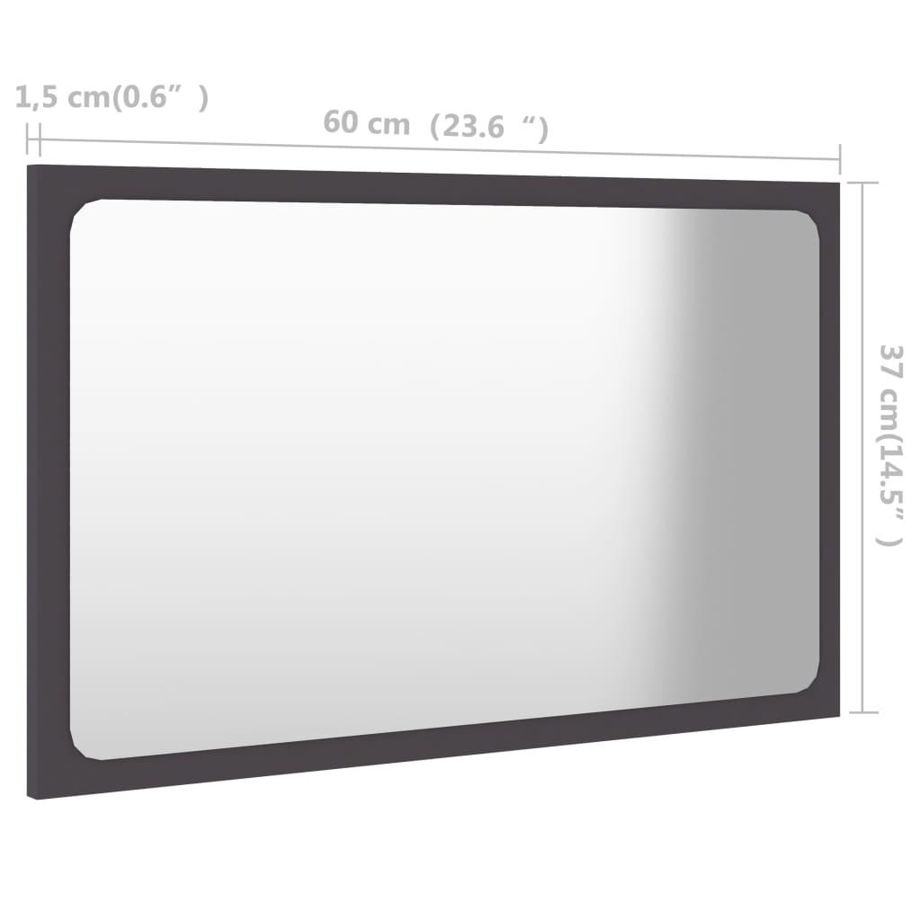 Bathroom Mirror Grey 60x1.5x37 cm Engineered Wood