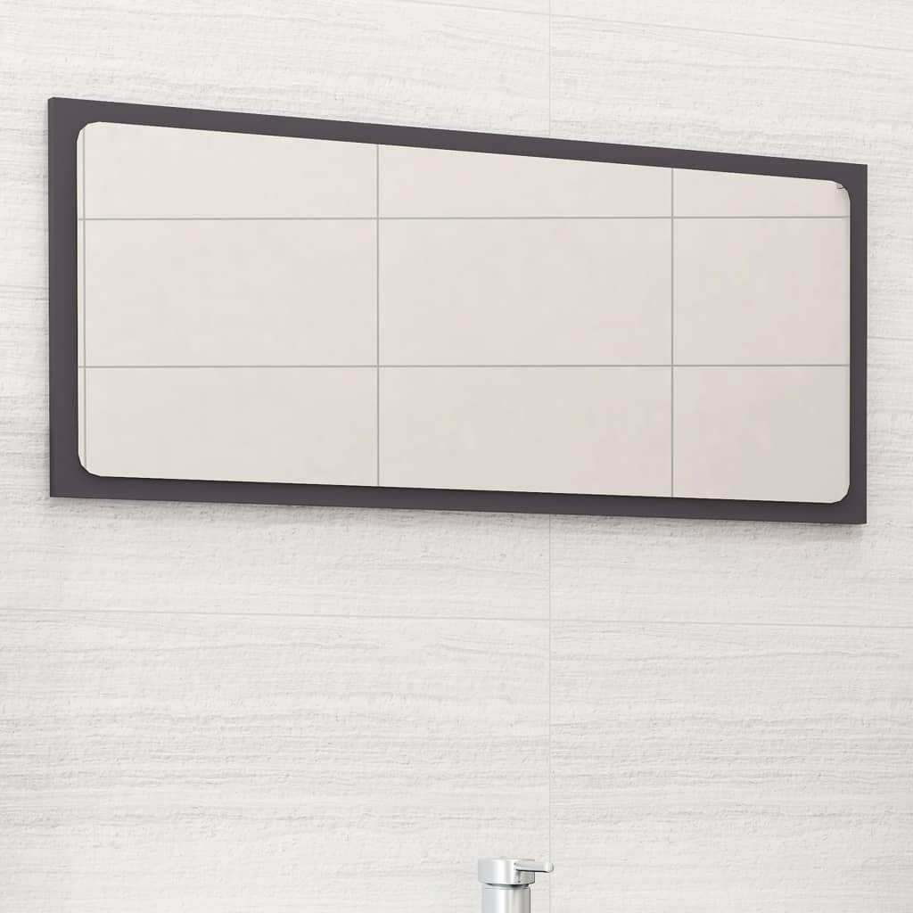 Bathroom Mirror Grey 80x1.5x37 cm Engineered Wood