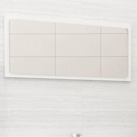 Bathroom Mirror High Gloss White 80x1.5x37 cm Engineered Wood