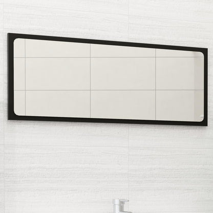 Bathroom Mirror Black 90x1.5x37 cm Engineered Wood